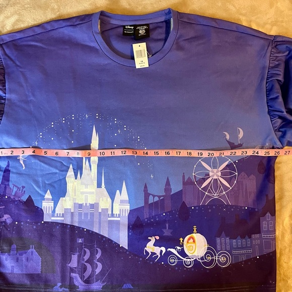Disney Her Universe Cinderella Blue Top Puffed Sleeves Fleece Lining New… - Picture 9 of 12